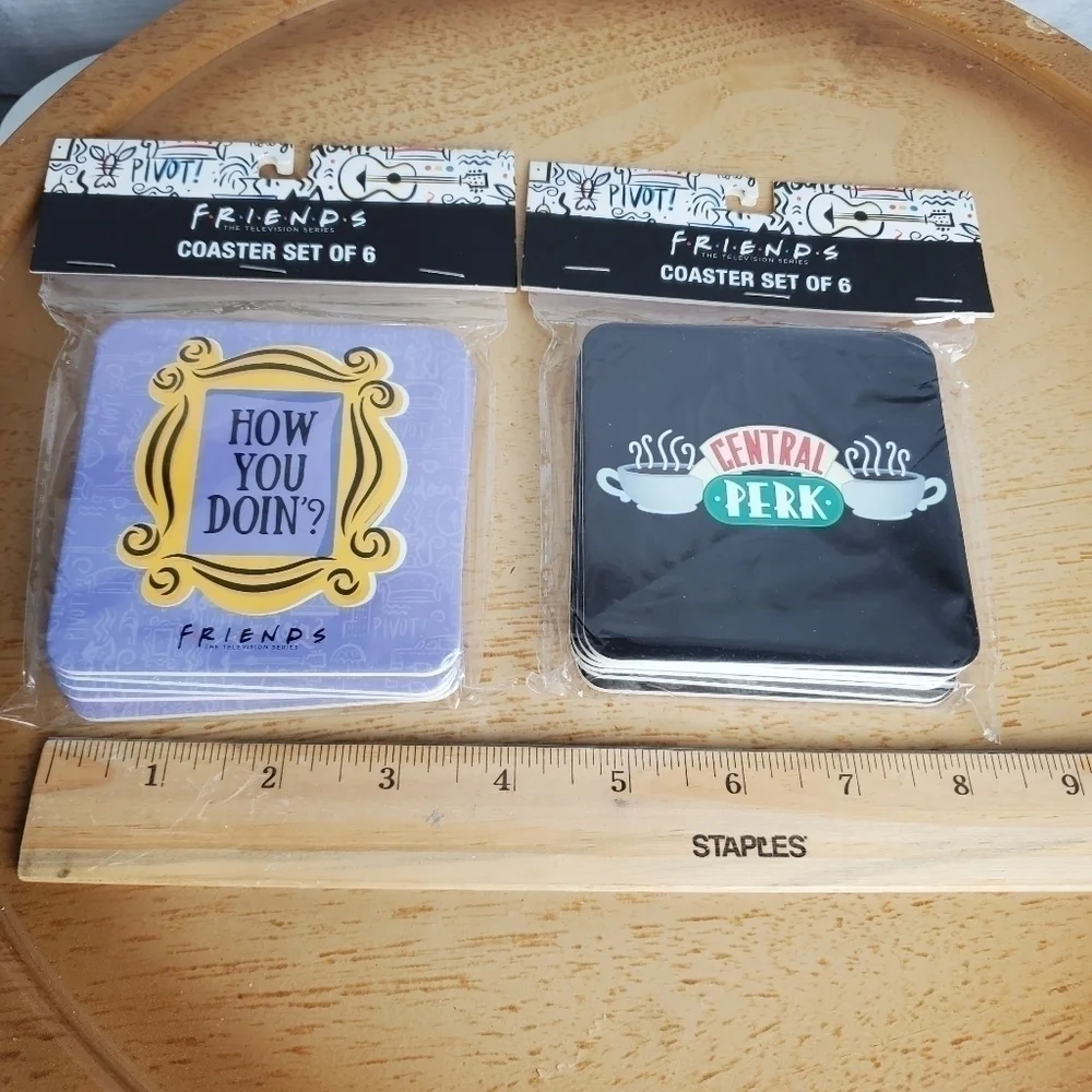 New Friends Central Perk and How You Doin? Pack of two sets of Coaster Sets